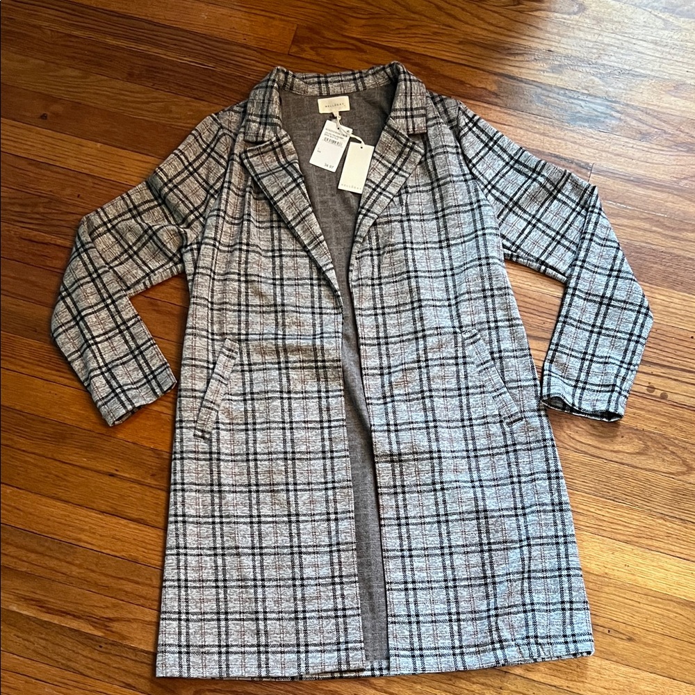 MELLODAY Gray Plaid Coat